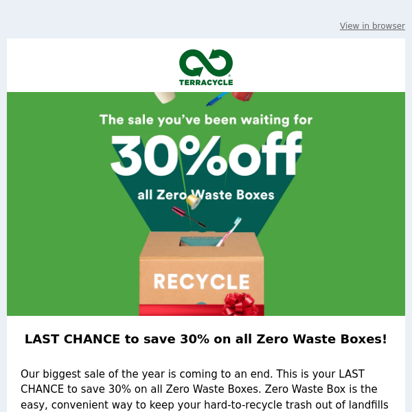 ❗Last chance for 30% off Zero Waste Boxes