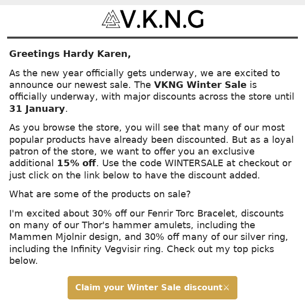 The VKNG Winter Sale is now on!