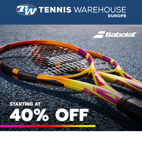 Babolat Sale Rackets Bags Shoes Starting at 40 Off. Tennis