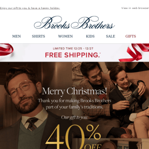 40% off for a Merry Christmas + FREE shipping!