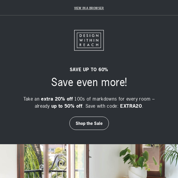 Save an EXTRA 20% off markdowns