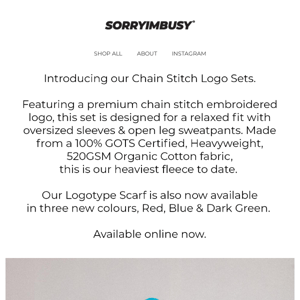 Introducing our Chain Stitch Logo Sets & New Colours in our Logotype Scarf