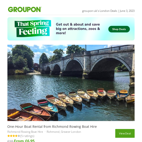 One-Hour Boat Rental from Richmond Rowing Boat Hire