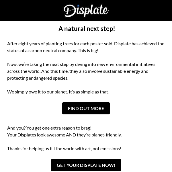💚​Displate becomes a carbon neutral company!
