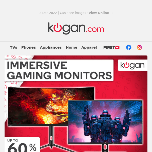 🖥️ Up to 60% OFF Gaming Monitors in our Huge Christmas Sale!*