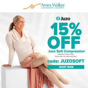 15% Juzo's softest compression line for a limited time!