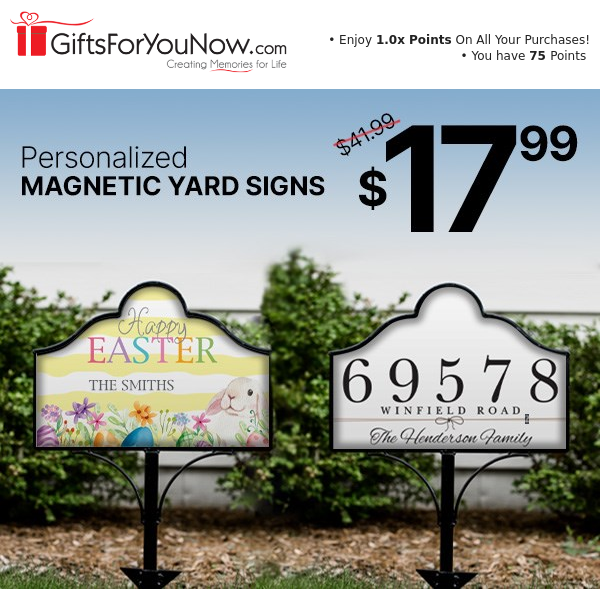 $17.99 Personalized Magnetic Yard Sign Sets!