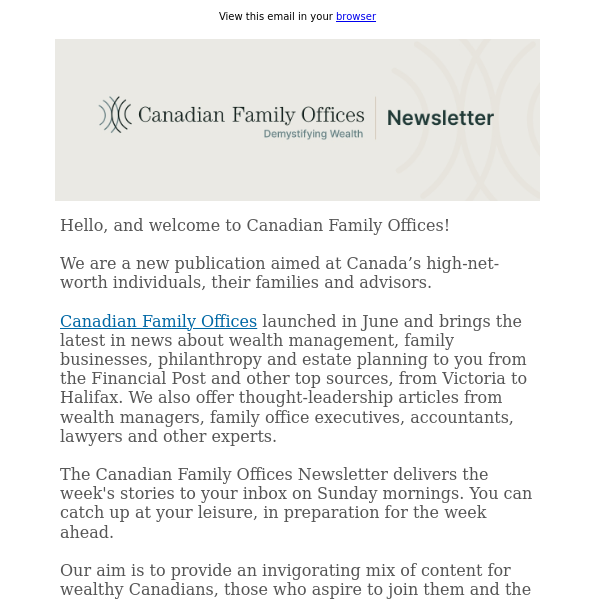 Thank you for signing up for the Canadian Family Offices newsletter!