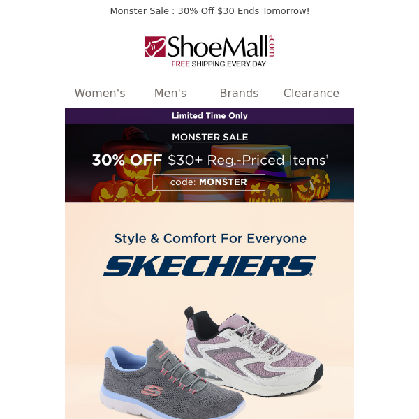 Don't Be Scared, Get 30% Off Skechers & More!