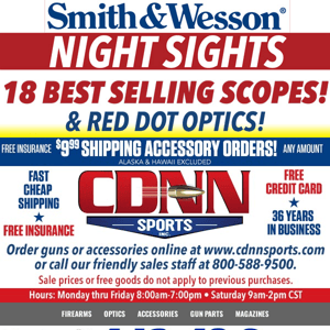 Our Best Selling Scopes & Red Dot Optics! - Call 800-588-9500