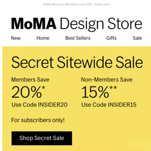 15% Off Sitewide, Subscribers Only!