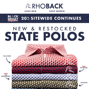 20% OFF: New State Print Polos