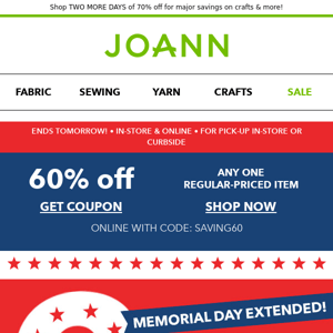 Surprise! We extended our Memorial Day doorbusters!