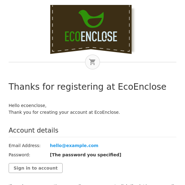 Thanks for registering at EcoEnclose