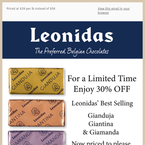 Gianduja  Leonidas site officiel