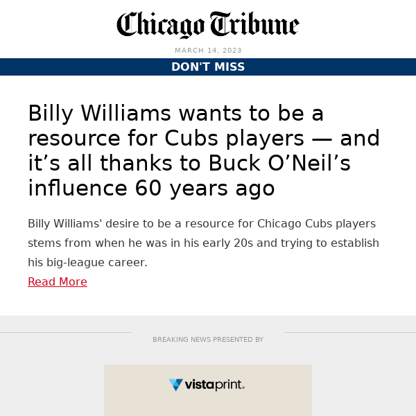 Billy Williams' influence at Cubs camp