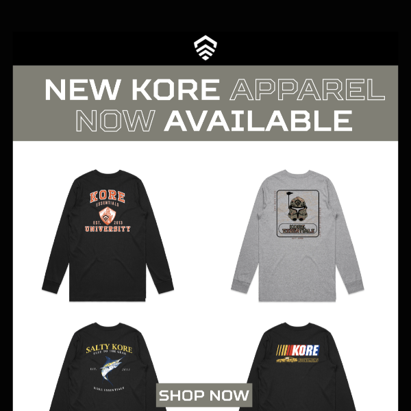 New KORE Gear For The New Year! 🚨