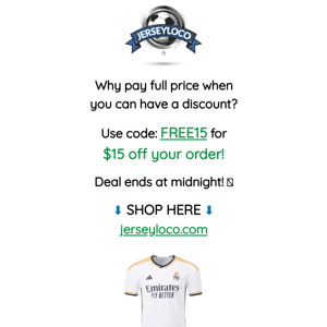  Your $15 Coupon Expires Tonight! ⏰