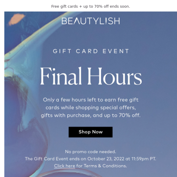 Final hours for The Gift Card Event ⏰