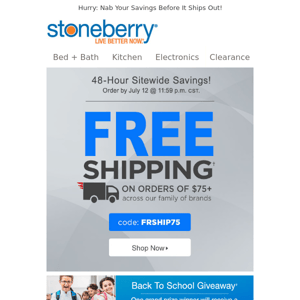 Don't Forget Your Free Shipping!