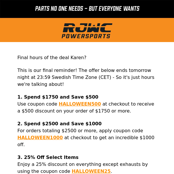 Hurry, Only a Few Hours Left for Halloween Savings! 🎃