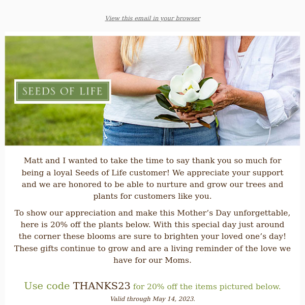 A Little Something to Say Thank You: 20% Off