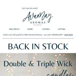 BACK IN STOCK: Double & Triple Wick Candles! 😍🕯️