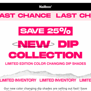 That's it!💥 New Dip Shade Sale Ending (hours left)