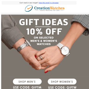 Gift Ideas For Men & Gift Ideas For Women: Now at an extra 10% off!