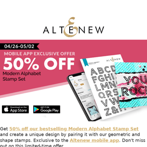 Stamp Your Way to Savings: 50% Off Our Modern Alphabet Set with the App! 📲