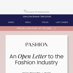 An Open Letter to the Fashion Industry