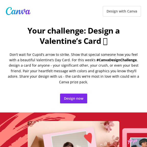 Spread the love with a Valentine's Card 💘 #CanvaDesignChallenge