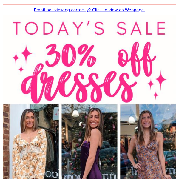 WEDNESDAY SALE😍 30% OFF Dresses!