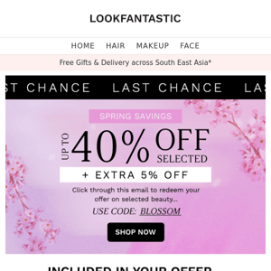 LAST CHANCE ⚠️ Up To 40% Off + EXTRA 5% Off