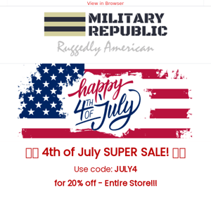 🇺🇸 Celebrate Liberty With Us: 20% Off Storewide! 🗽