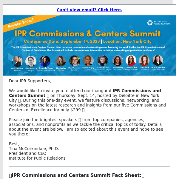 REGISTER TODAY for IPR Commissions & Centers Summit (Sept 14 in NYC) 🏙 🍎 