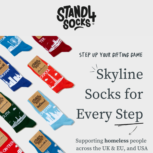 Support Local with over 50 Skyline Socks