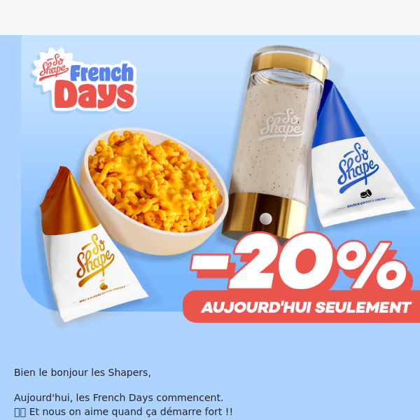 🇫🇷 🥸 French Days : -20% aujourd’hui seulement !