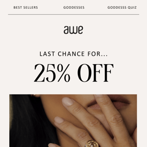 Last chance for 25% off