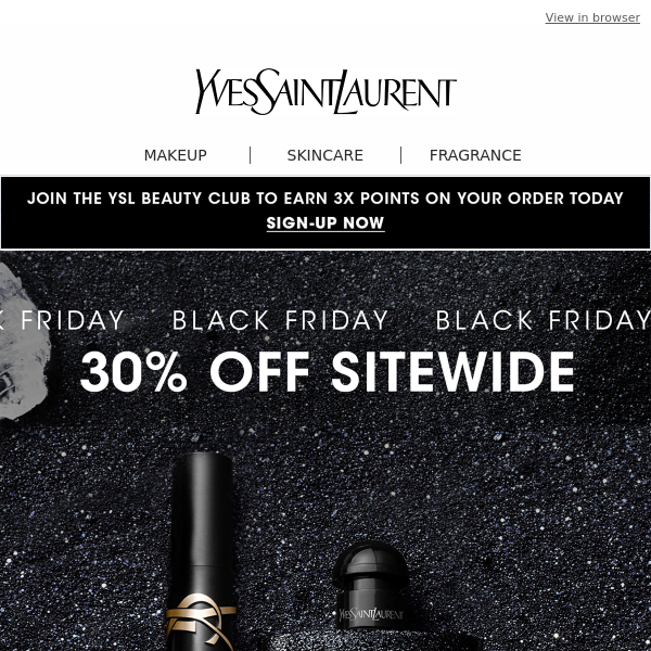 BLACK FRIDAY EXCLUSIVE 🎁 30% Off Holiday Essentials & More - YSL Beauty
