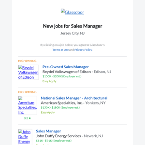 Assistant Sales Manager at Confidential and 16 more jobs in Jersey City, NJ for you. Apply Now.