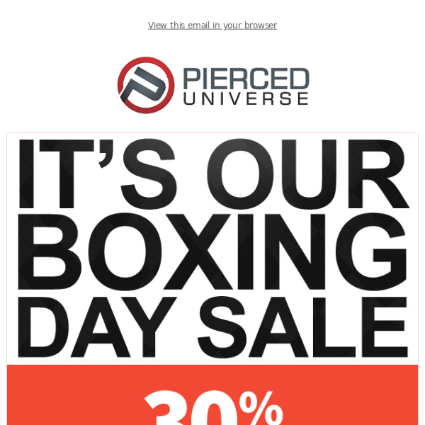 Boxing Day Sale Starts Now!