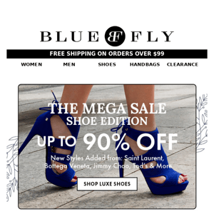 The Mega SALE 👠 Edition. Up to 90% OFF