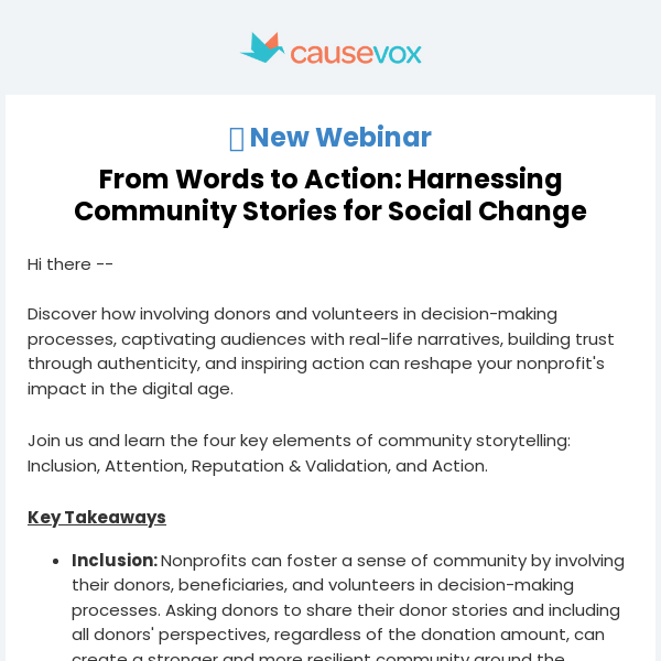 [Webinar] From Words to Action: Harnessing Community Stories for Social Change