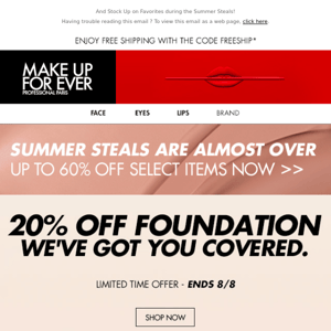 Take 20% OFF Foundation