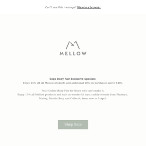 You'invited to Mellow Baby Fair 🥳