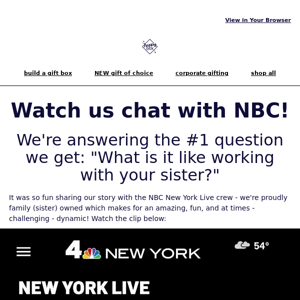 We're on NBC sharing what it's REALLY like to run a sister-owned business...
