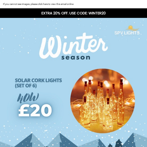 Up to 70% Off + Extra 20% on Solar Lights! ❄️✨ Limited time!