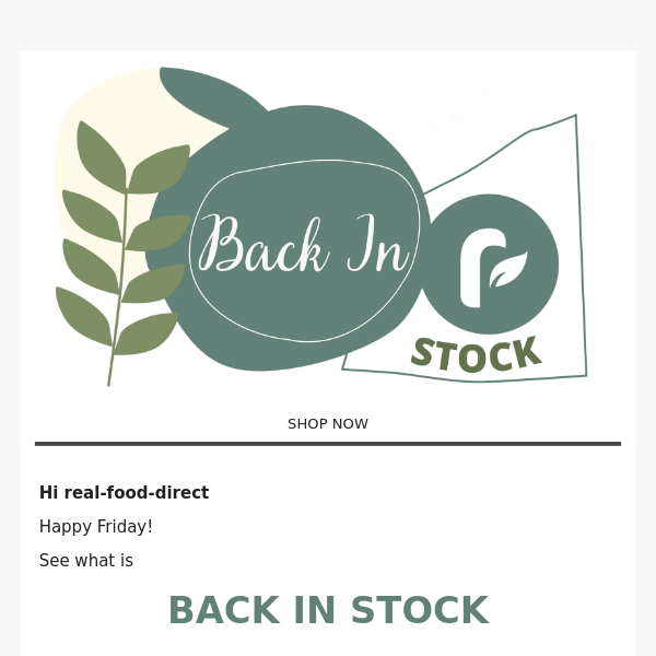 Real Food Direct ... BACK IN STOCK