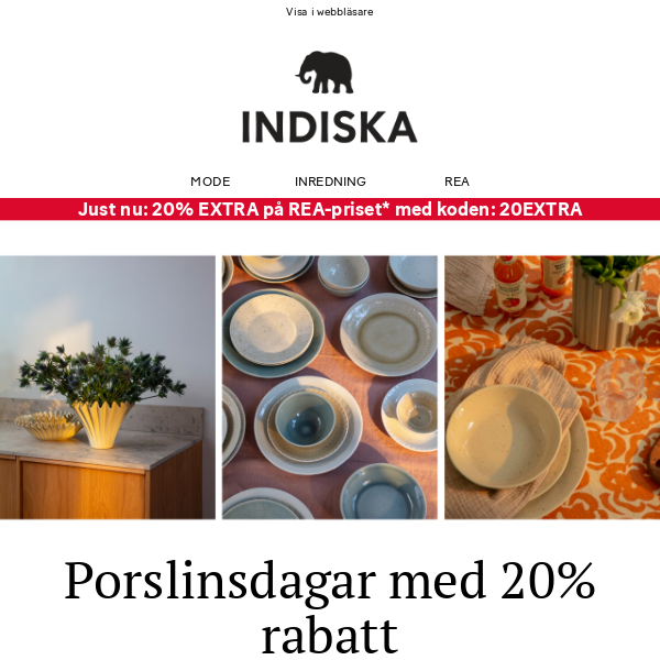 Porslinsdagar med 20% rabatt